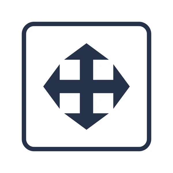 Ícone de seta, no fundo branco, borda retangular arredondada, azul — Vetor de Stock