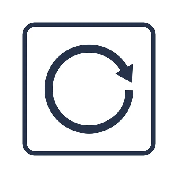 Reload ikon, fehér háttér, lekerekített téglalap szegéllyel, kék — Stock Vector