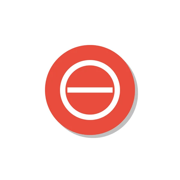 Min-pictogram, op witte achtergrond, rode cirkel rand, witte outlin — Stockvector