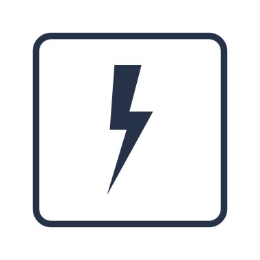 Fırtına simgesi, beyaz arka plan, yuvarlak dikdörtgen kenarlık, mavi 