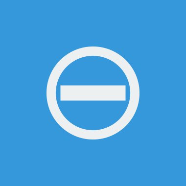 Mavi arka plan, beyaz anahat, büyük boy sym hiçbir giriş simgesi