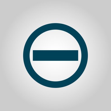 Hiçbir giriş simgesini, gri arka plan, mavi anahat, büyük boy symb