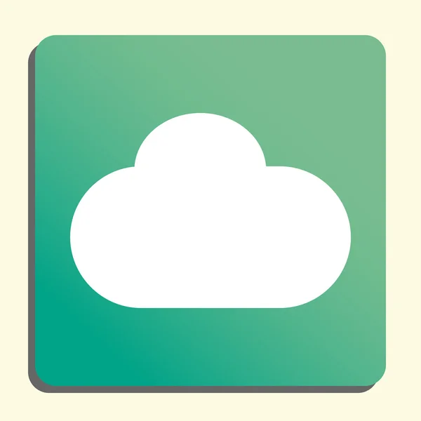 Ícone de nuvem, no botão estilo fundo verde, luz amarela, sável — Vetor de Stock