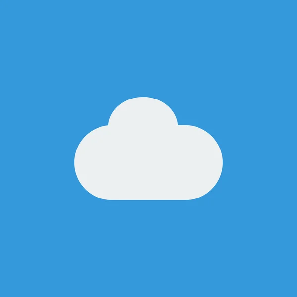 Значок облака, на синем фоне, белый контур, символ большого размера — стоковый вектор