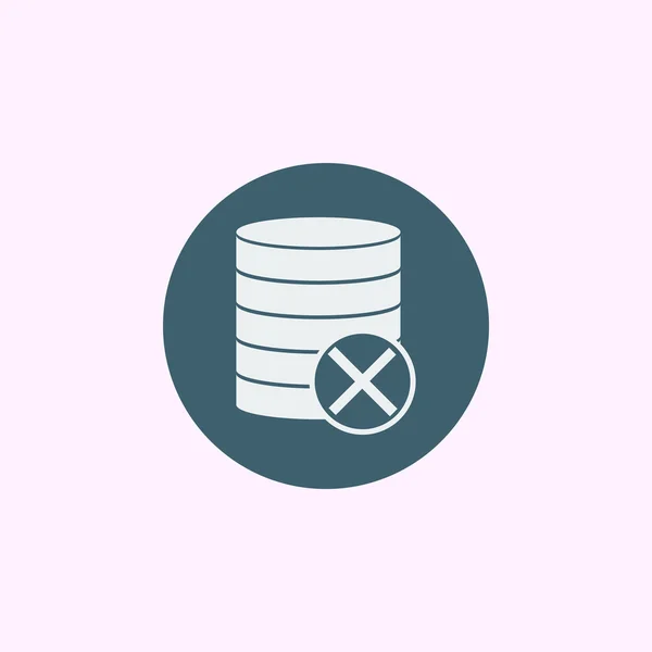 Datenbank-Abbruch-Symbol, auf blauem Hintergrund, weißer Umriss — Stockvektor