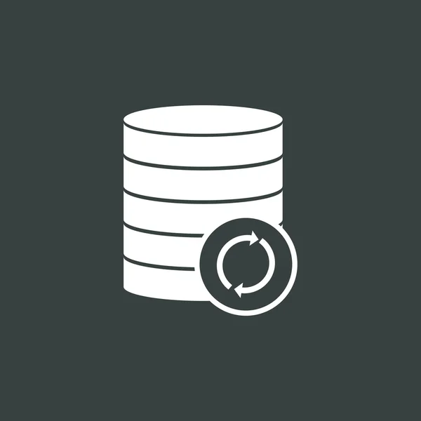 Icono de recarga de base de datos, sobre fondo oscuro, contorno blanco, símbolo de gran tamaño — Vector de stock