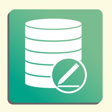 Veritabanını değiştirmek-düğme stili yeşil arka plan, sarı ışık, gölge üstünde kutsal kişilerin resmi