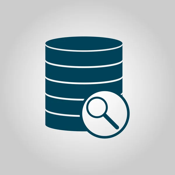 Icono de búsqueda de base de datos, sobre fondo gris, contorno azul, símbolo de gran tamaño — Vector de stock