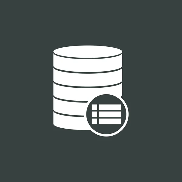 Ícone de banco de dados-detalhes, no fundo escuro, contorno branco, símbolo de tamanho grande — Vetor de Stock