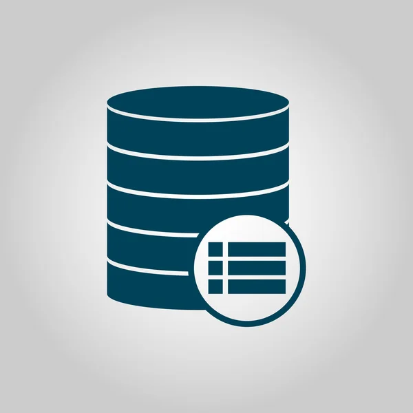 Database-details icon, on grey background, blue outline, large size symbol — Stock Vector