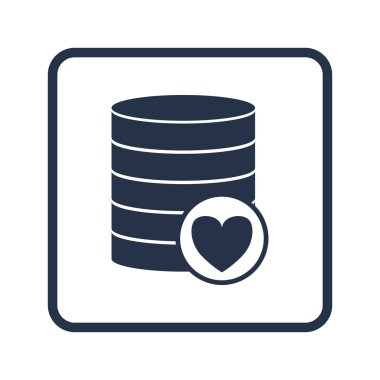 Database-favorite icon, on white background, rounded rectangle border, blue outline