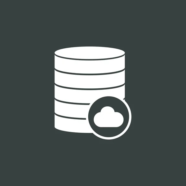 Icona Database-cloud, su sfondo scuro, contorno bianco, simbolo di grandi dimensioni — Vettoriale Stock