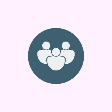 Mavi daire arka plan, beyaz anahat kullanıcı simgesi