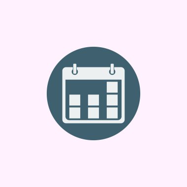 Takvim simgesini, mavi daire arka plan, beyaz anahat