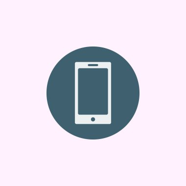 Mavi daire arka plan, beyaz anahat telefon simgesi