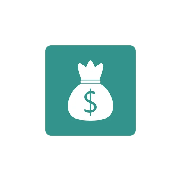 Money icon, on green rectangle background, white outline — 스톡 벡터