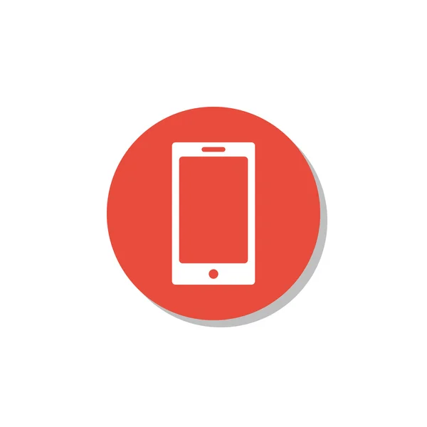 Ícone do telefone, no fundo branco, borda círculo vermelho, contorno branco —  Vetores de Stock