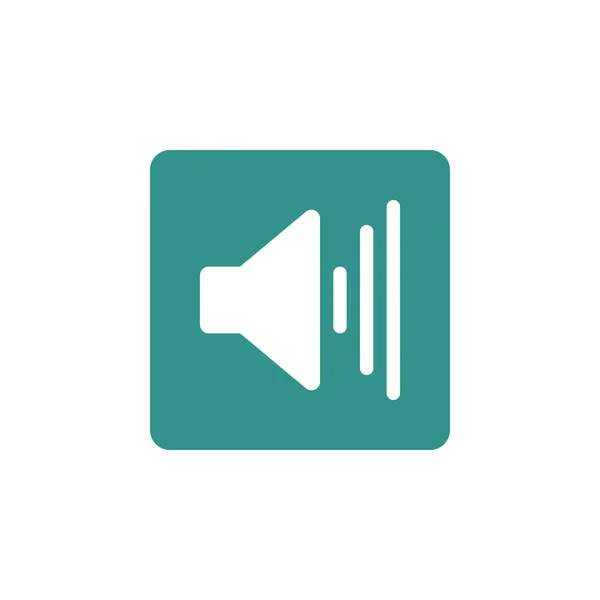 Volume up icon, on green rectangle background, white outline — Wektor stockowy
