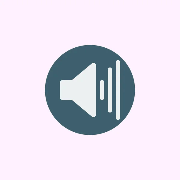 Volume up icon, on blue circle background, white outline — 스톡 벡터