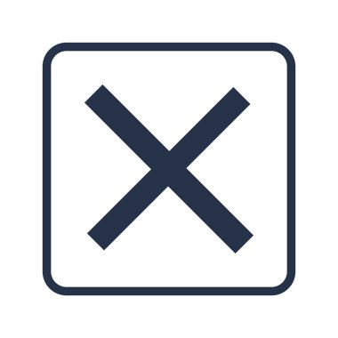 Beyaz arka plan, yuvarlatılmış dikdörtgen kenarlık, mavi anahat simgesini iptal