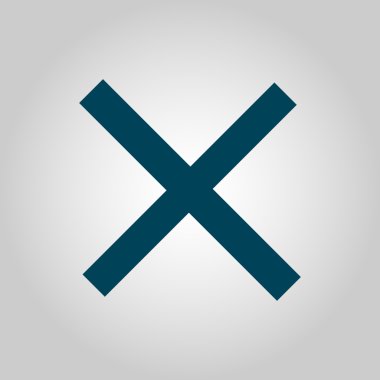 Gri arka plan, mavi anahat, büyük boy sembol simge iptal