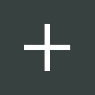 Artı simgesine koyu arka plan, beyaz anahat, büyük boy simgesi