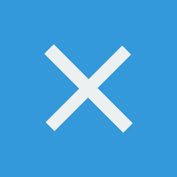 Abbruch-Symbol, auf blauem Hintergrund, weißer Umriss, großformatiges Symbol — Stockvektor