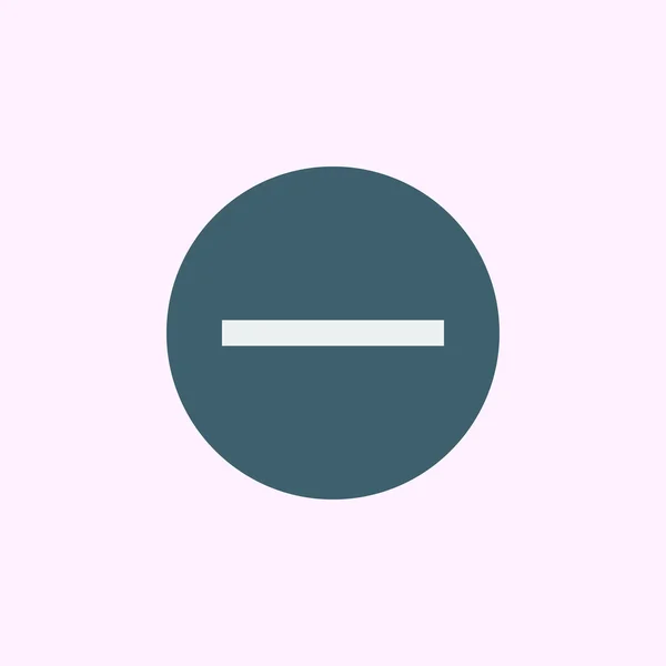Minus icon, on blue circle background, white outline — Stock vektor