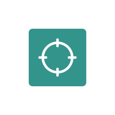 Yeşil dikdörtgen arka plan, beyaz anahat simgesini amacı