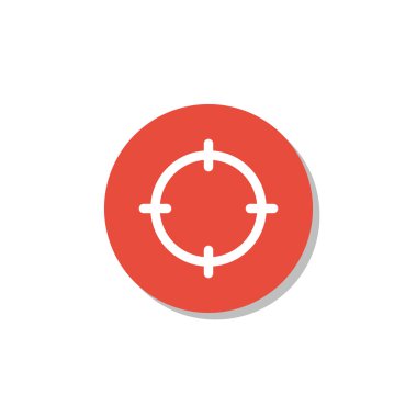 Beyaz arka plan, kırmızı daire sınır, beyaz anahat simgesini amacı