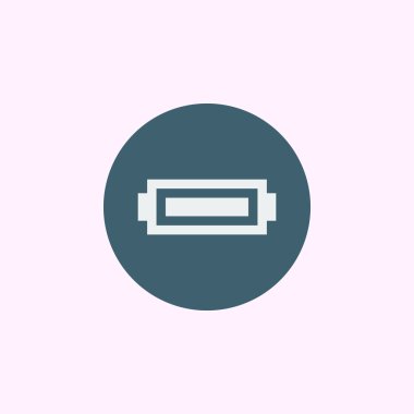 Pil simgesi, mavi daire arka plan, beyaz anahat