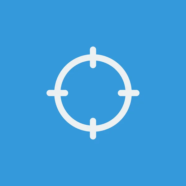 Icono de objetivo, sobre fondo azul, contorno blanco, símbolo de gran tamaño — Archivo Imágenes Vectoriales