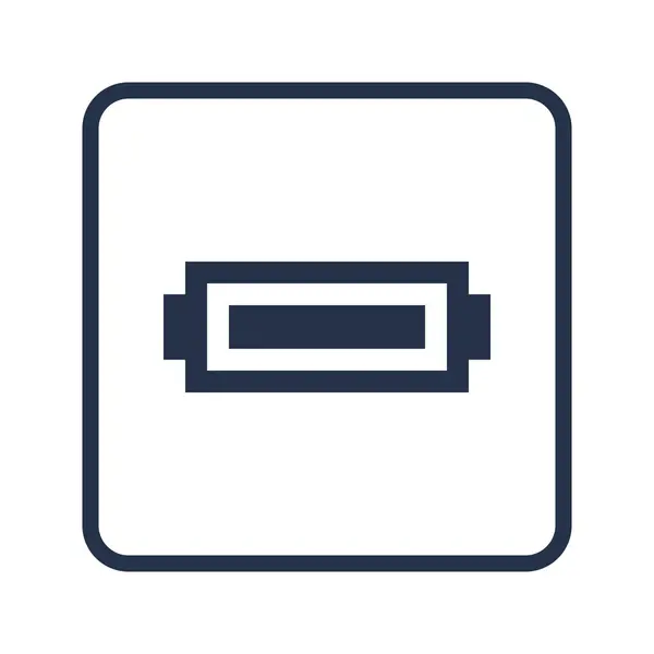 Ikona baterie, na bílém pozadí, Zaoblený obdélník hranice, modrý obrys — Stockový vektor