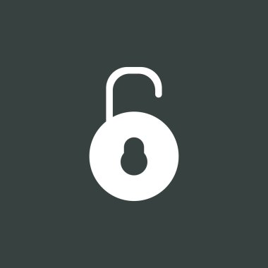 Açık simgeyi, koyu arka planda, beyaz anahat, büyük boyut simgesini kilitleyin