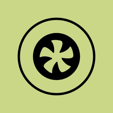 Yeşil arka plan, daire sınır, karanlık anahat dişli simgesini