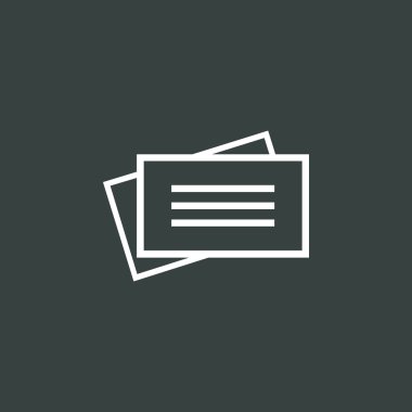 Ziyaret kartı simgesi, koyu arka plan, beyaz anahat, büyük boyut simgesi