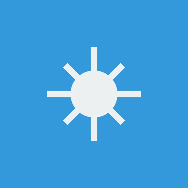 Brightness icon, on blue background, white outline, large size symbol — Stock Vector