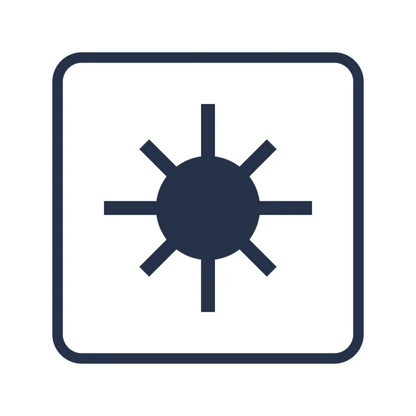 Brightness icon, on white background, rounded rectangle border, blue outline — Stock vektor