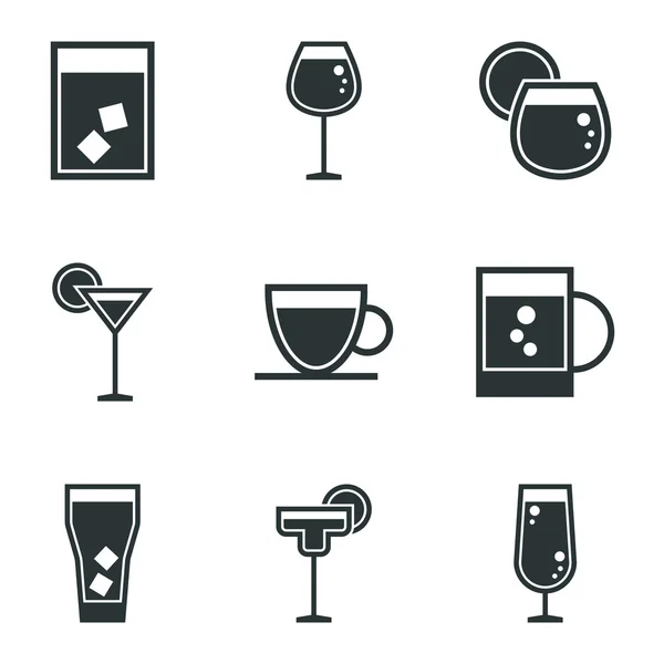 Modern thin line icons set of beverages icons, whiskey, vine, cocktail, vodka. Outline stroke vector logo concept for web graphics. On white background. — ストックベクタ