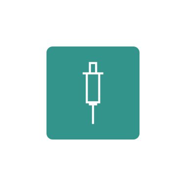 Vektör formatında iğne simgesi. Üstün Kaliteli İğne Simgesi. Yeşil Arka Planda Web Grafik İğne Simgesi İşareti.