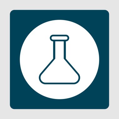 Flask Simgesi Vektör Formatında. Üstün Kaliteli Flask Simgesi. Mavi Arka Plan Üzerinde Web Grafik Flask Simge İşareti.