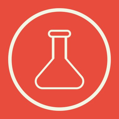 Flask Simgesi Vektör Formatında. Üstün Kaliteli Flask Simgesi. Kırmızı Arka Plan Üzerinde Web Grafik Flask Simge İşareti.