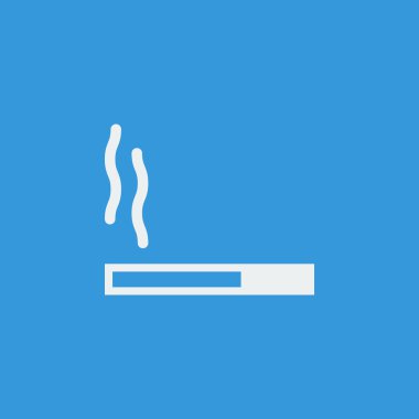 Vektör formatında sigara simgesi. Üstün kaliteli Sigara simgesi. Mavi arka planda Web grafiği Sigara simgesi işareti.