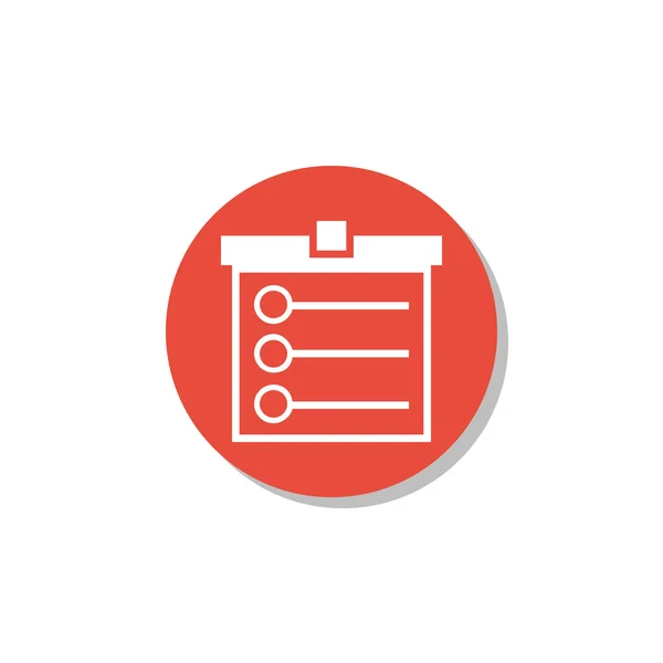 Icono de lista de tareas, símbolo de icono de lista de tareas, vector de icono de lista de tareas, eps de icono de lista de tareas, imagen de icono de lista de tareas, logotipo de icono de lista de tareas, plano de icono de lista de tareas, diseño de arte de icono de lista de tareas, círculo rojo — Archivo Imágenes Vectoriales