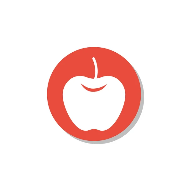 Jabłko ikona, jabłko ikona symbol, jabłko ikona wektor, jabłko ikona EPS, jabłko ikona obraz, jabłko ikona logo, jabłko ikona mieszkanie, jabłko ikona sztuka projekt, jabłko ikona czerwony okrąg — Wektor stockowy