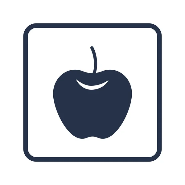 Ikona jablko, symbol jablečné ikony, vektor ikon, Apple, zvukové ikony, obrázek Apple, logo na ikoně, jablko ikona ploché, jablkový Ikonový design, ikona jablka modrý kulatý — Stockový vektor
