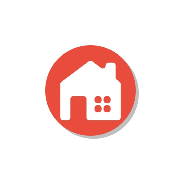 Home-Symbol, Home-Symbol, Home-Vektor, Home-eps, Home-Bild, Home-Logo, Home-Wohnung, Home-Art-Design, Home-roter Ring — Stockvektor