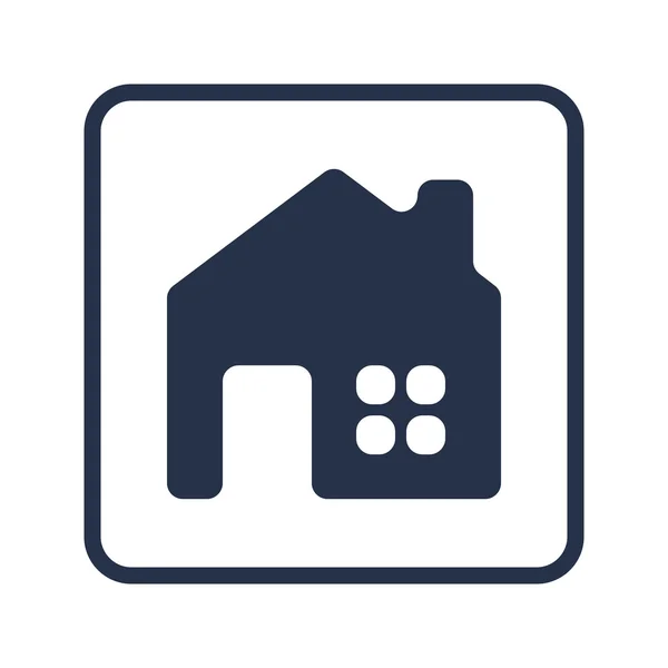 Icono de la casa, símbolo de la casa, vector de la casa, eps casero, imagen del hogar, logotipo de la casa, plano casero, diseño de arte casero, redondo azul casero — Vector de stock