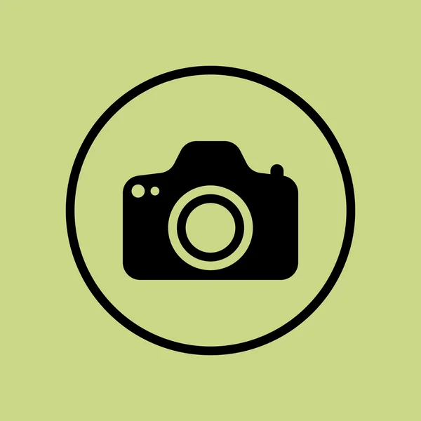 Fotocamera pictogram fotocamera symbool, fotocamera vector, fotocamera EPS, fotocamera beeld, fotocamera logo, fotocamera plat, fotocamera kunst design, fotocamera groene ring — Stockvector