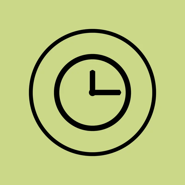 Ikona hodin, symbol hodin, vektor hodin, hodiny EPS, hodinový obraz, logo hodin, hodinový plochý, design hodin, zelený hodinový kroužek — Stockový vektor